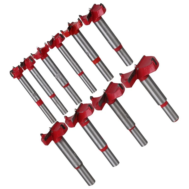 10Pcs Professional Forstner Drill Bit Set Woodworking Hole Saw Wood Cutter, Alloy Steel Wood Drilling Woodworking Hole Boring Bi