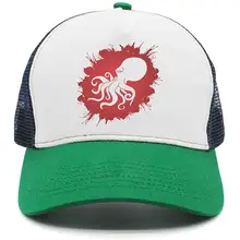 Красная ходьба Осьминог искусство женщины мужчины бейсбольная шляпа Сетка Регулируемая летняя кепка Рок Панк шапочки