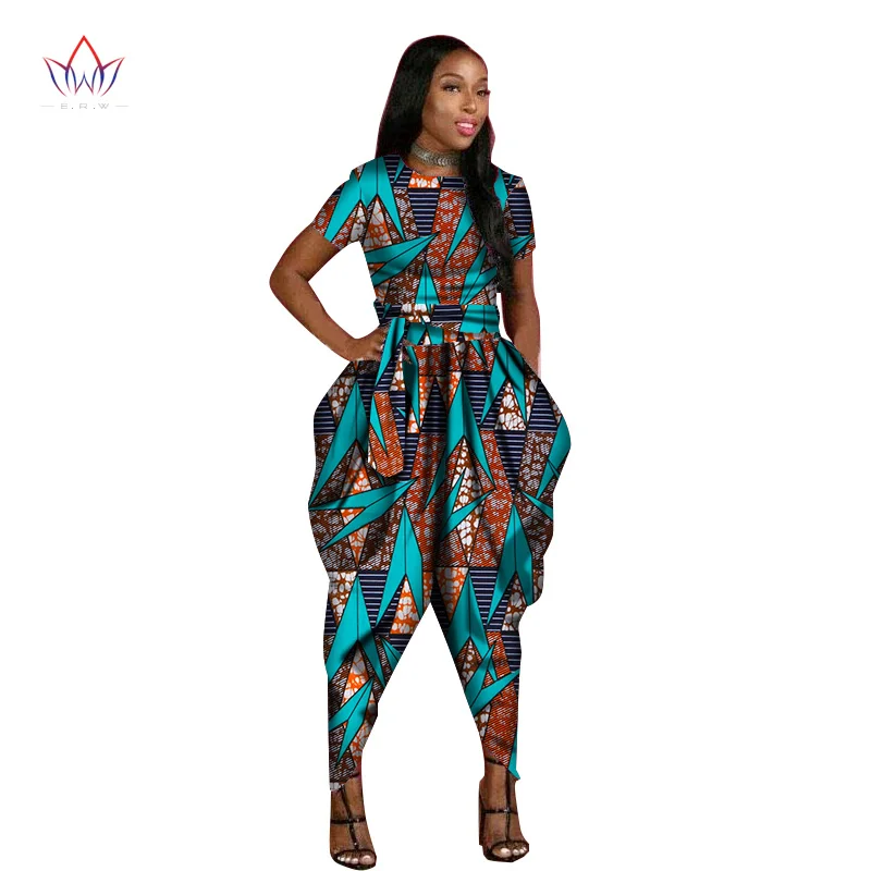 Боди женское в африканском стиле с коротким рукавом и длинными брюками|rompers womens