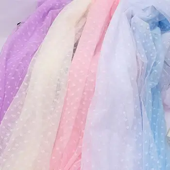 

10Meters Tutu Dot Point Lace Sexy Mesh Cloth Red Pink White Black Dress Bottoming Tulle Shirt Shawl Scarf Clothing Fabric