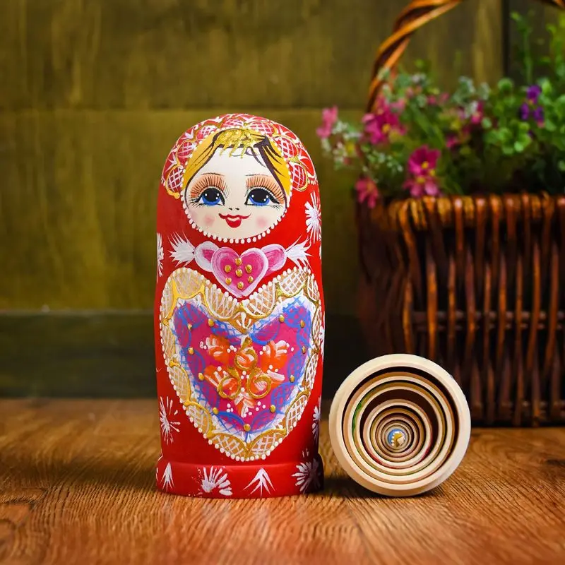 10 Layers / Set Matryoshka Wooden Russian Nesting Doll Desktop DecorChildren Christmas Gifts nesting dolls