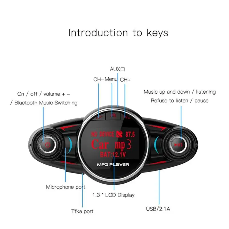 VODOOL автомобильный комплект свободные руки USB зарядное устройство fm-передатчик AUX MP3 плеер с 1,3 СВЕТОДИОДНЫЙ матричный экран TF карта U диск Bluetooth 4,0