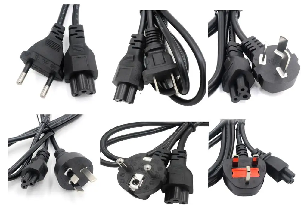 Cabo Adaptador de Fonte de Alimentação Pinos ue Eua au Reino Unido Adaptador Cabo de Carregamento Linha de Carregamento para Ps3 Ps4 pc Notebook Alta Qualidade - Imagem 2