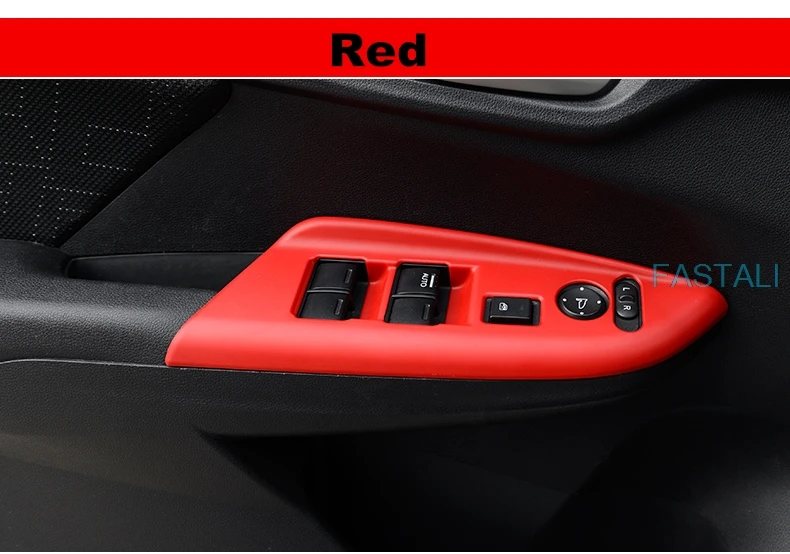 Red Для Honda FIT- Автомобильная оконная кнопка декоративная панель высокое качество ABS панель рамка Внутренняя Рамка украшение автомобиля аксессуары - Цвет: Red