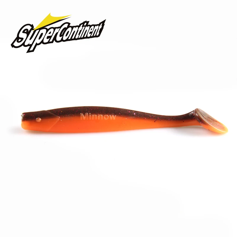 

2020 hot Soft Lures minnow Baits Fishing Lure Leurre Shad Double Color Silicone Bait T Tail Wobblers