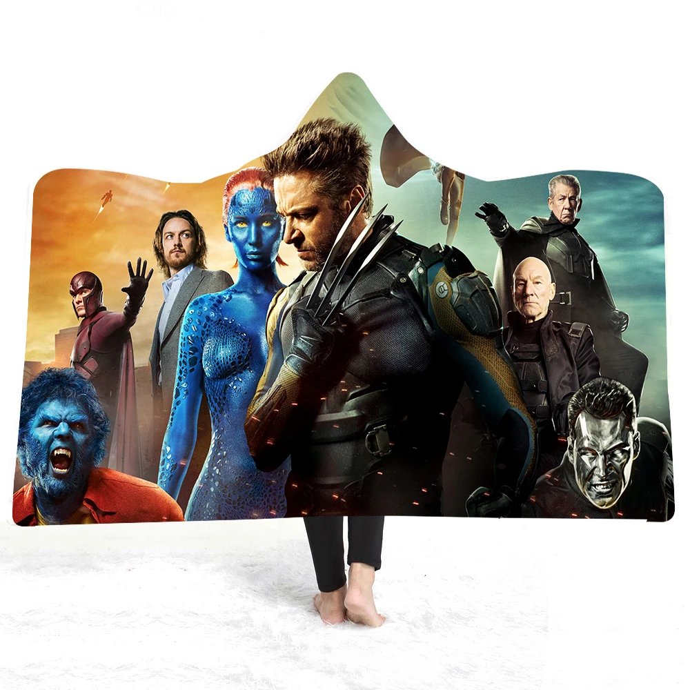 

New Avengers Plush Blanket 1pcs 150X200cm Super Hero Sherpa Fleece Warm Blanket Adult Hooded Throw Blanket 3D Printing Bedding