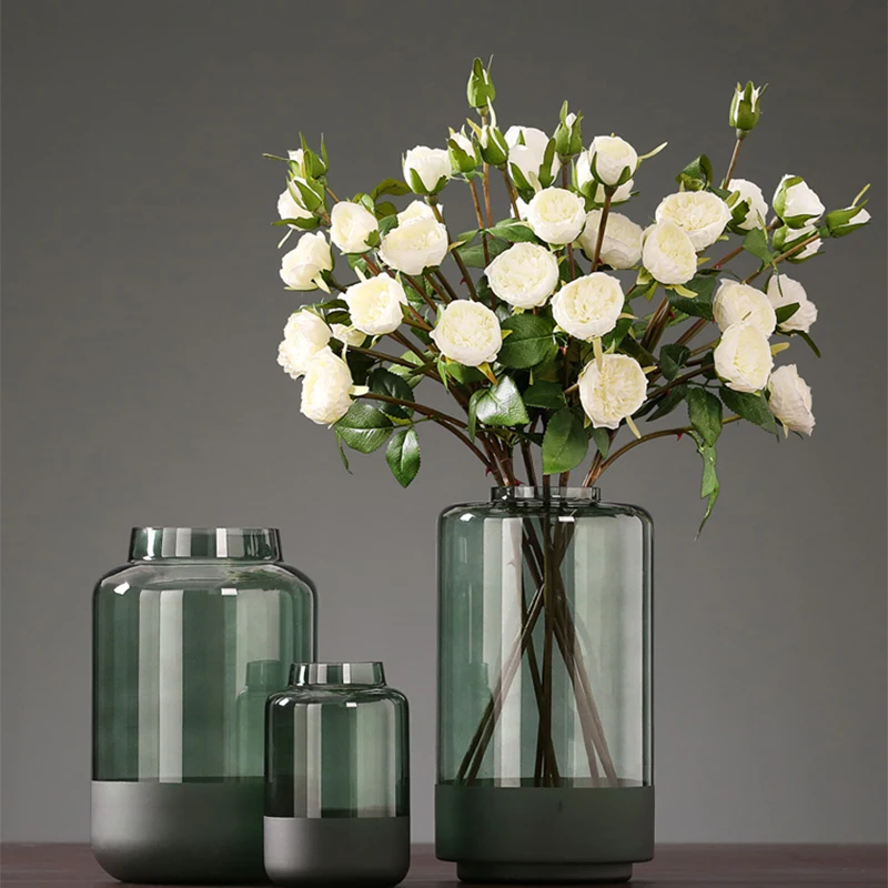 Light Luxury Flower Arrangement Glass Vase Transparent Nordic Creative Simple Modern Living Room Dried Decoration | Дом и сад