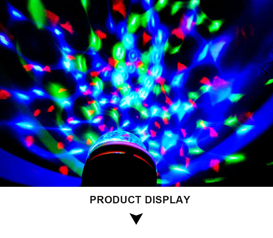 E27 RGB Lamp LED Bulb AC 85V-265V Auto Rotating 220V 110V  Christmas Colorful LEDs Lamp Party Effect LED Disco Magic Ball Lights (10)