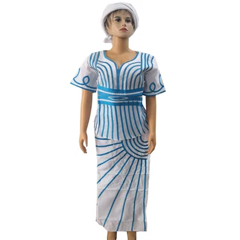 

MD dashiki african dresses for women linen skirt short rapper with scarf suit embroidery t shirt 2019 south africa lady clothes