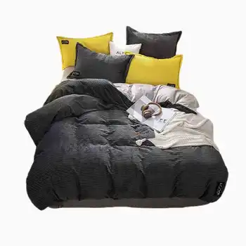 

YanTing Home textile Corduroy Bedding Sets Duvert Cover With Pillowcase Twin Full Queen King Size Machine wash cold separately