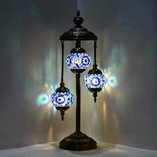 Turkse Vloerlamp Handgemaakte 3 Glazen Tafel Lamp Marokkaanse Tiffany Stijl Lamp Nachtlampje Voor L _ - AliExpress Mobile