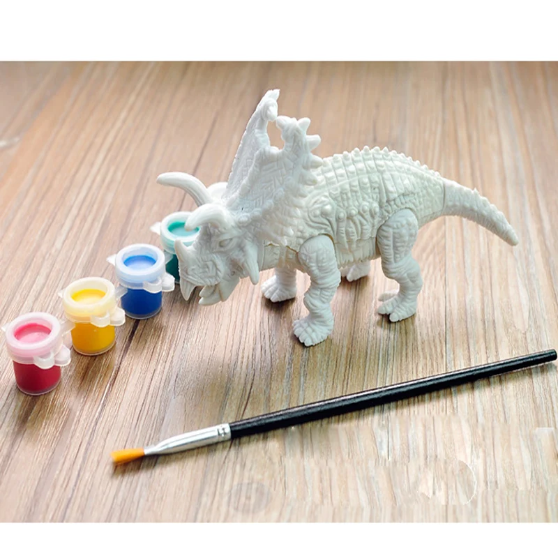 1Piece-Plastic-Dinosaur-Model-Hand-Painted-Pen-Color-Painted-Plaster-Children-Doll-DIY-Model-3D-Dinosaur
