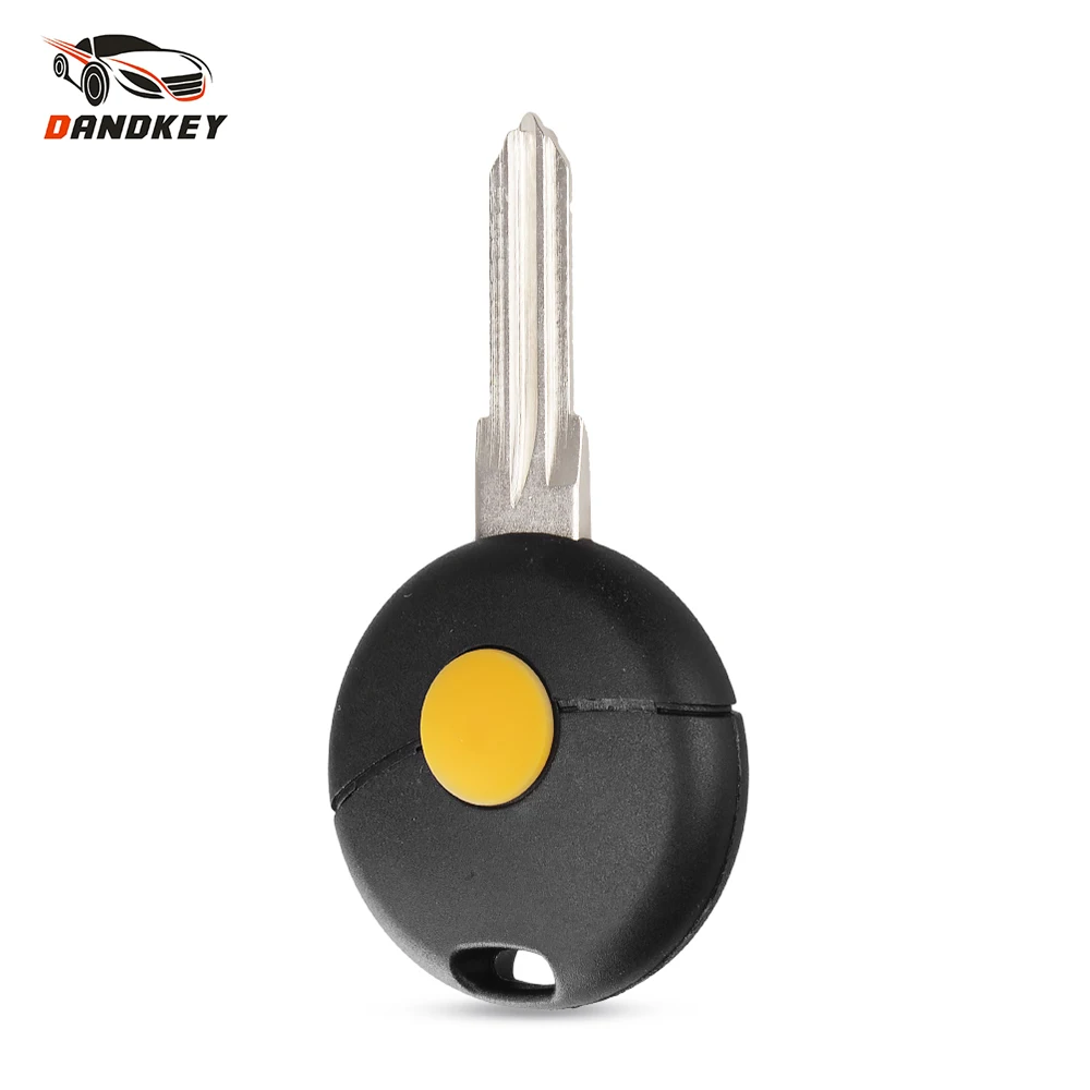 Dandkey escudo de chave remoto para carro, controle remoto para mercedes benz smart fortwo 1998-2012 eua lâmina sem corte 1 botão dobrável tampa do carro