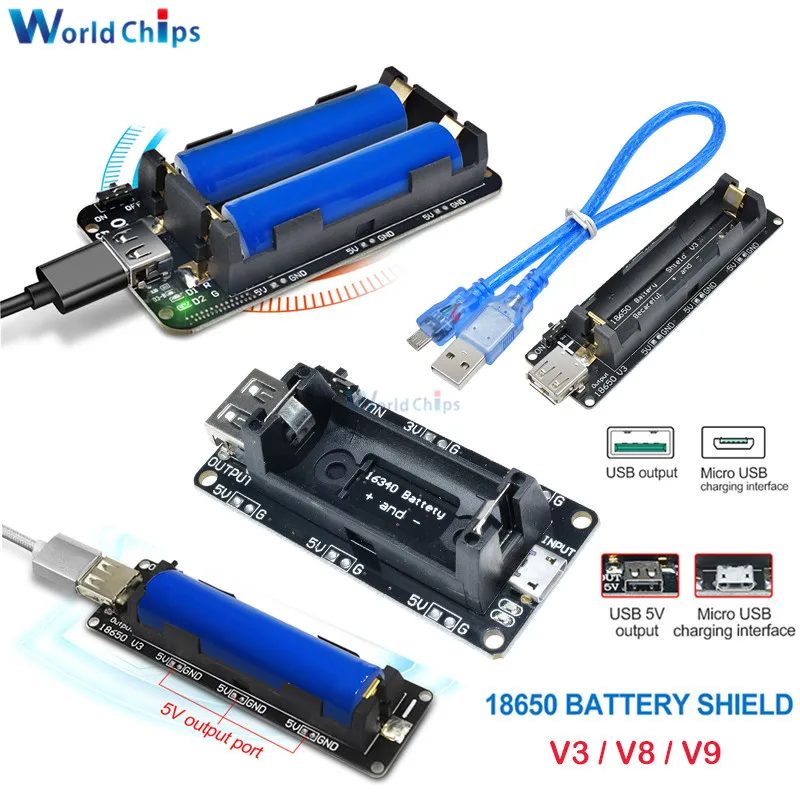 ESP32 ESP32S 16340 18650 литиевая Защита аккумулятора V3 V8 V9 5V/3A 3 V/1A V 5V блок питания зарядное