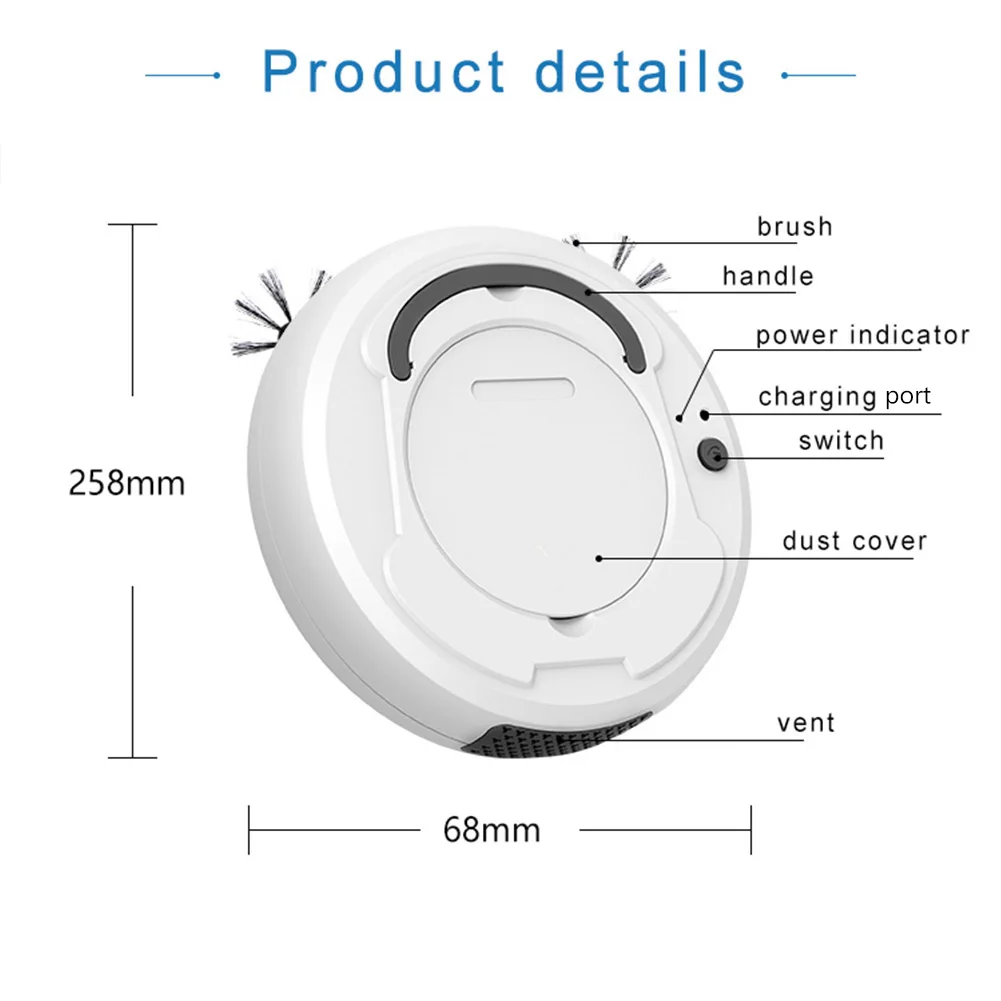 Automatic Smart Robot Vacuum Cleaner Small Vacuum Cleaners Sweeping Robot Floor Dirt Auto Home USB Rechargeable Cleaning Machine robot vacuum cleaner