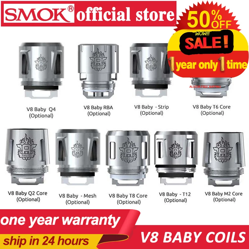 Smok TFV8 Головка Катушки для малышей V8 Baby-T8 Baby-T6 Baby-X4 Baby-Q2 ядро Baby Beast Tank | Электроника