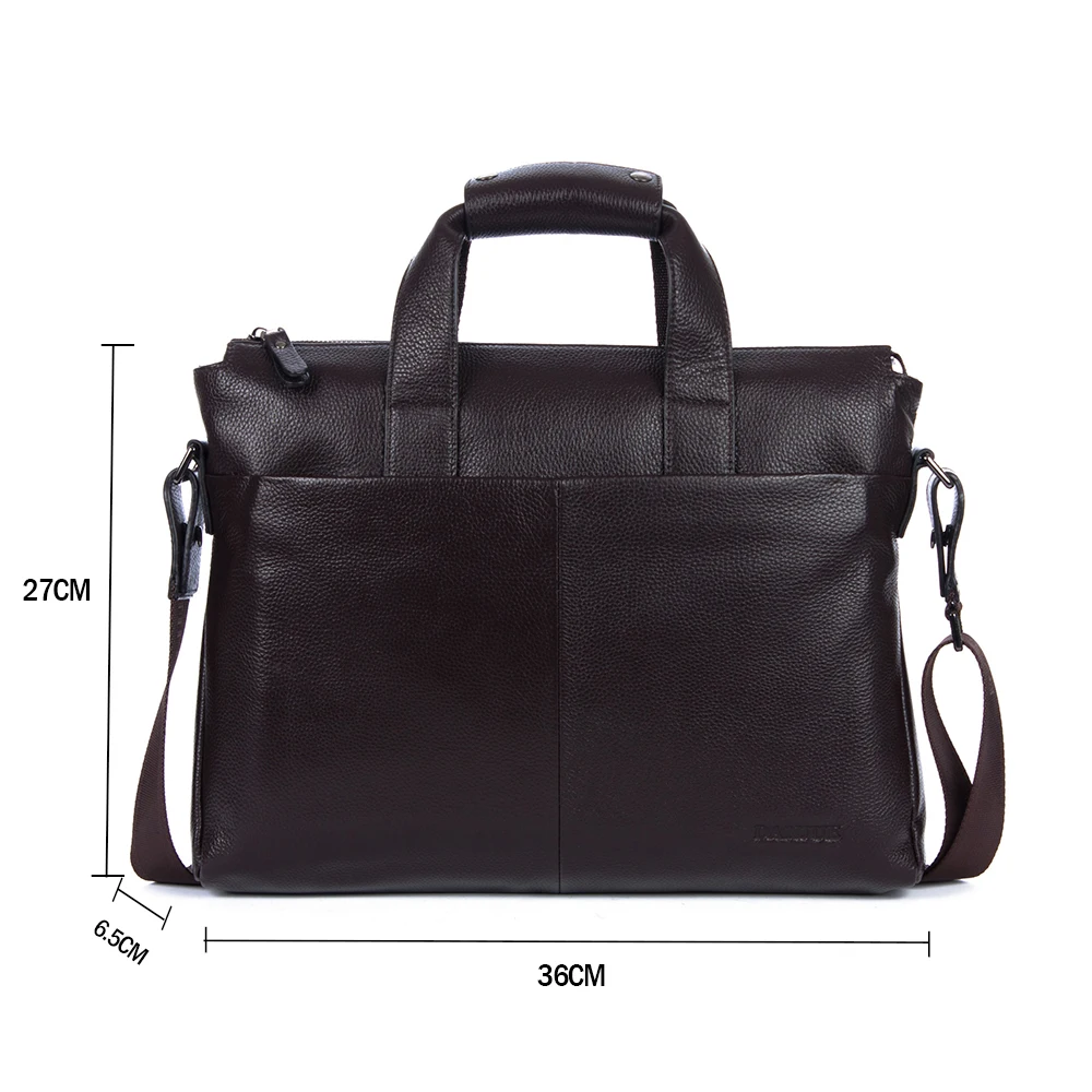 Мужские портфели из натуральной кожи Danjue, брендовые высококачественные деловые сумки, двухцветная натуральная мягкая кожаная сумка для ноутбука - Цвет: Brown small