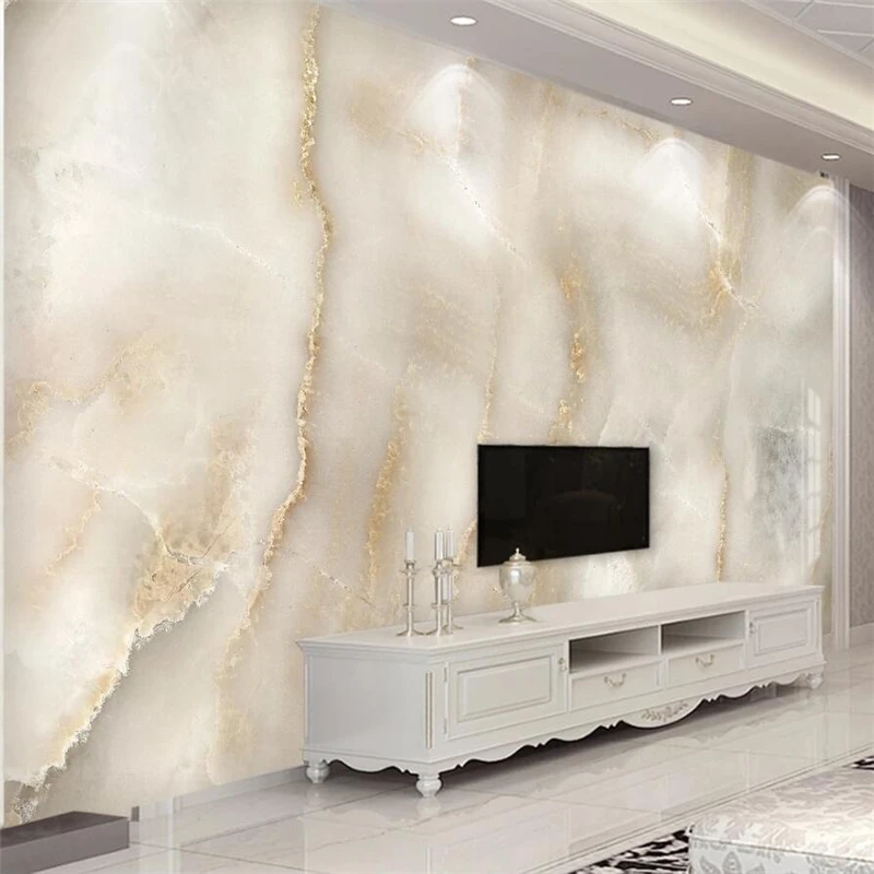 Beibehang カスタム3d壁紙 抽象的な雰囲気 ベージュ色 明るい色 大理石のパターン Wallpapers Aliexpress