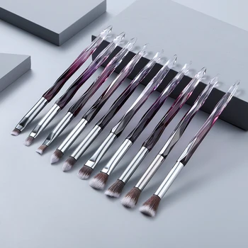 

10Pcs Micro Diamond Eye Makeup Brushes Set Eye Shadow Lip Eyebrow Brush Professional Eyeliner Make Up Brush Tools Beauty Kit
