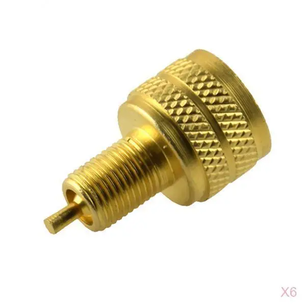 Brass Larger External Golden Tire Bore Valve Stem Adapter Reducer 22mm - 6 Sets/lot