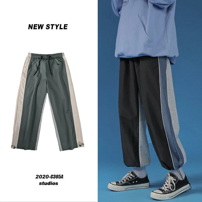 

Cotton Sweatpants Men's Fashion Casual Pants Men Joggers Track Pants Streetwear Hip-hop Loose Straight Trousers Mens M-5XL