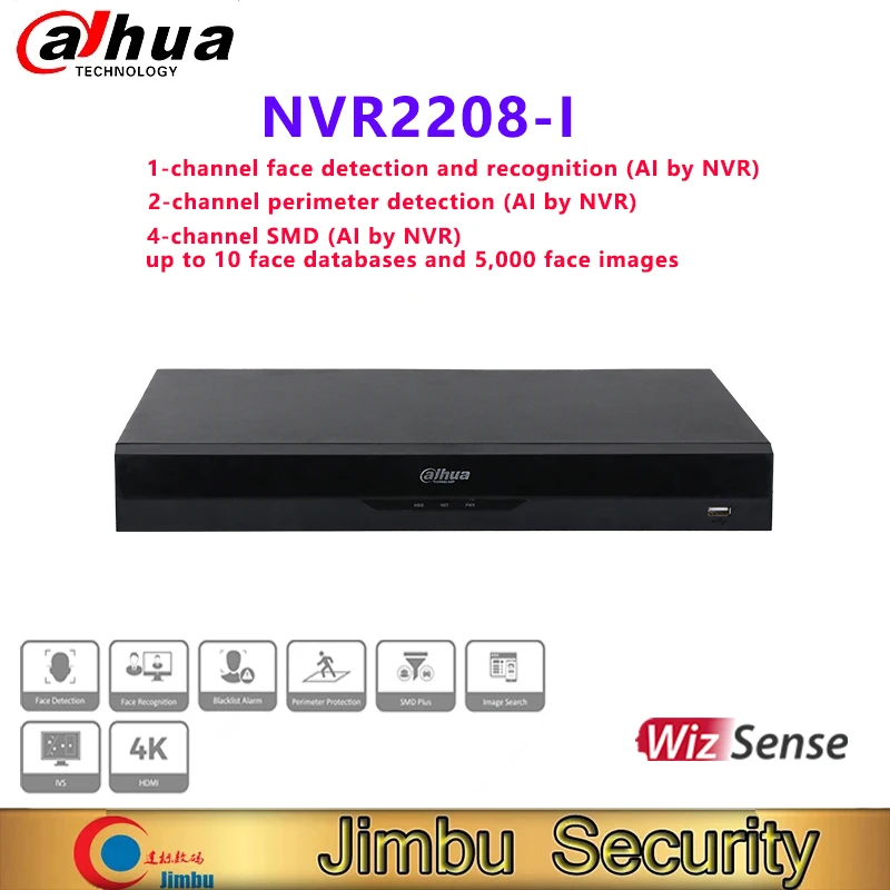 Сетевой видеорегистратор Dahua 8 каналов 1U WizSense NVR2208-I распознавание лиц 8ch nvr система
