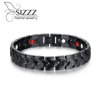 

Casual Stainless Steel Bracelet Black Bracelet Bangle Magnetic Health Chain Men Charm Jewelry