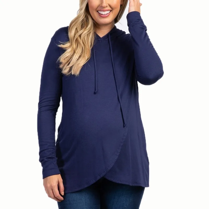 2020 women's clothing selling popular pregnant women wear long-sleeved hooded sports protective clothes  breastfeeding hoodie