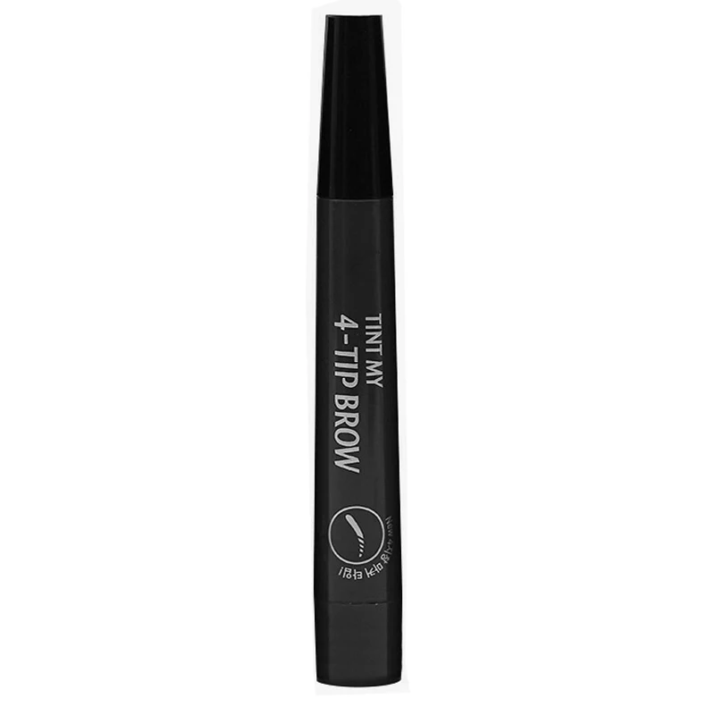 Ручка для бровей водостойкий макияж для глаз 4 вилки портативный инструмент для красоты для женщин леди JS11 - Цвет: black