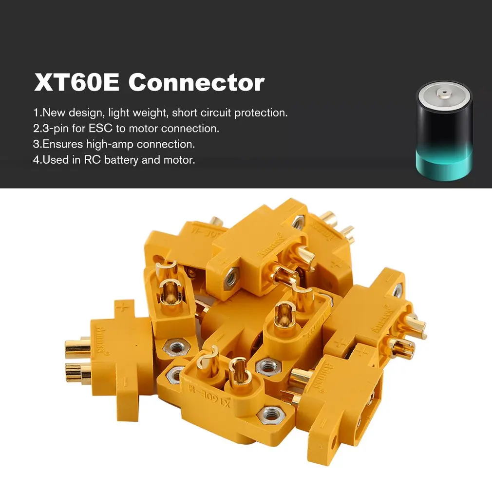 

XT60E-M Mountable XT60 Male Plug Connector For RC Models Multicopter Fixed Board DIY Spare Part Remote Control Toy Parts