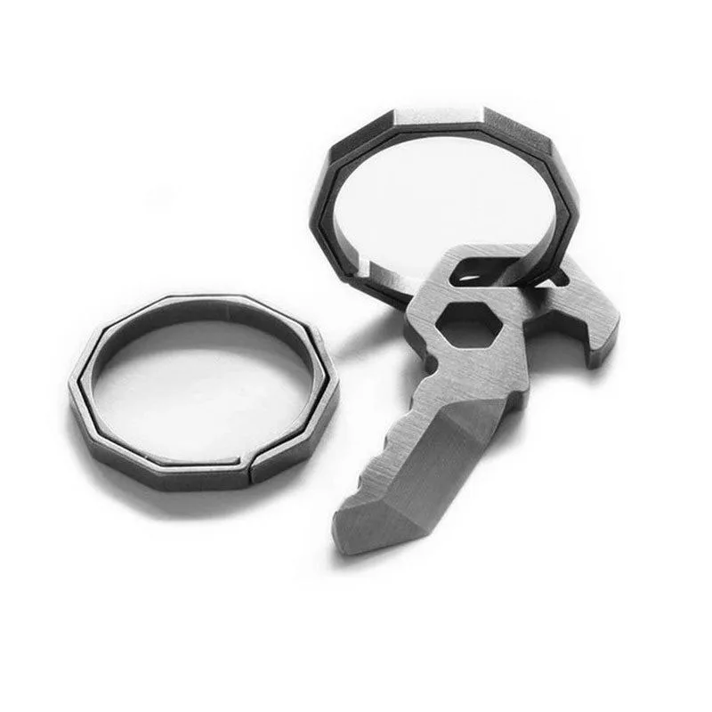 Titanium Alloy Karabiner Hanging Buckle Key Ring Quickdraw Keychain Tool 