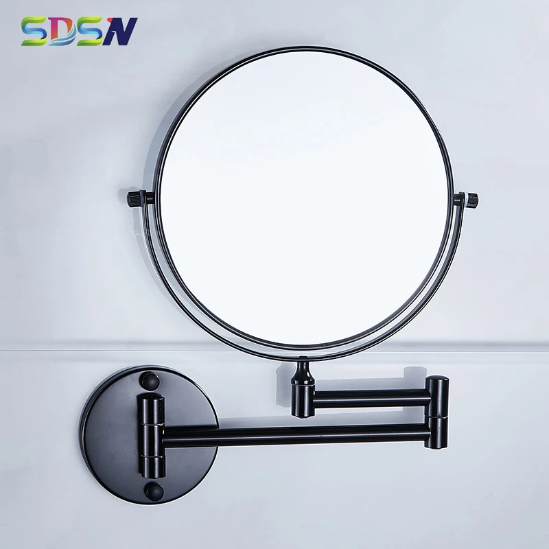 Black Bathroom Mirrors SDSN Silver Black Bronze Bath Mirrors Fashion Lady Cosmetic Mirror Double Face Cosmetic Mirror