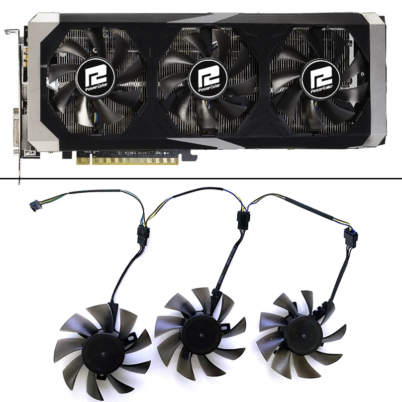 3 шт. 75 мм DIY охлаждающий вентилятор FD7010H12S 4PIN R9 390 GPU для Dataland 4G 8G | Компьютеры и офис