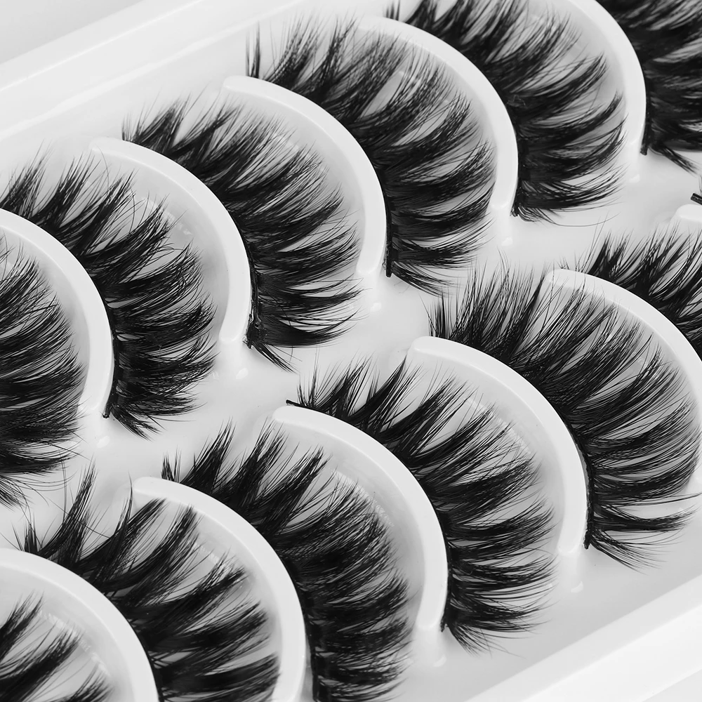 10 пар 3D натуральные норковые волосы ресницы Wispy Многослойные Длинные Накладные