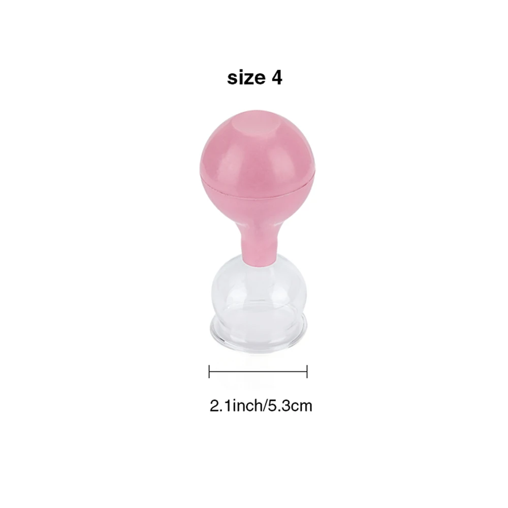 Pink Size 4 Набор вакуумных банок, силиконовые массажные банки для вакуумного массажа, китайский традиционный ревматизм, терапия, уход за здоровьем - Цвет: Pink Size 4