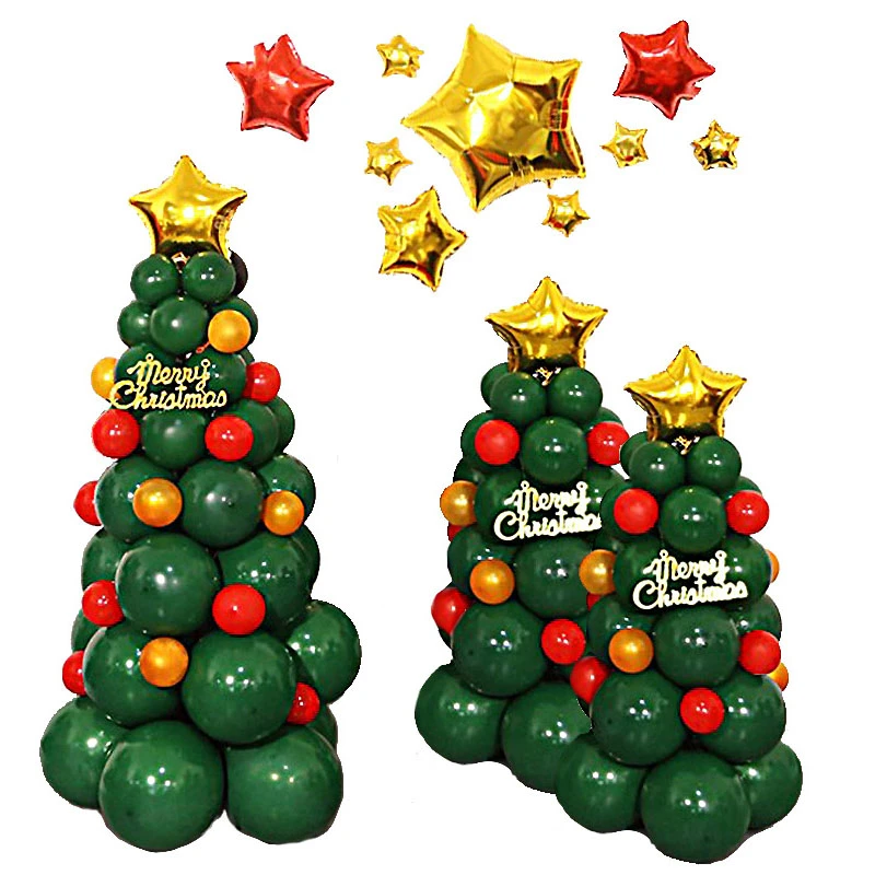 Natal diy balão de látex decoração conjunto árvore de natal forma balão  conjunto festa de aniversário do chuveiro do bebê suprimentos balão|Decorações  de festas DIY| - AliExpress