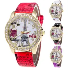 

Wrist Watch Rhinestone Inlaid Fashion Casual Women Round Dial Watch Analog Wristwatch 1 Pcs Women's Wrist Watches Tower Arabic N