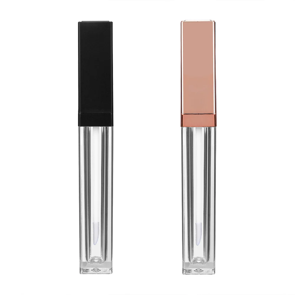 

5ml Empty Square Lip Gloss Tube With Wand Applicator Refillable Plastic Lipstick Lip Balm Bottles Vials DIY Container