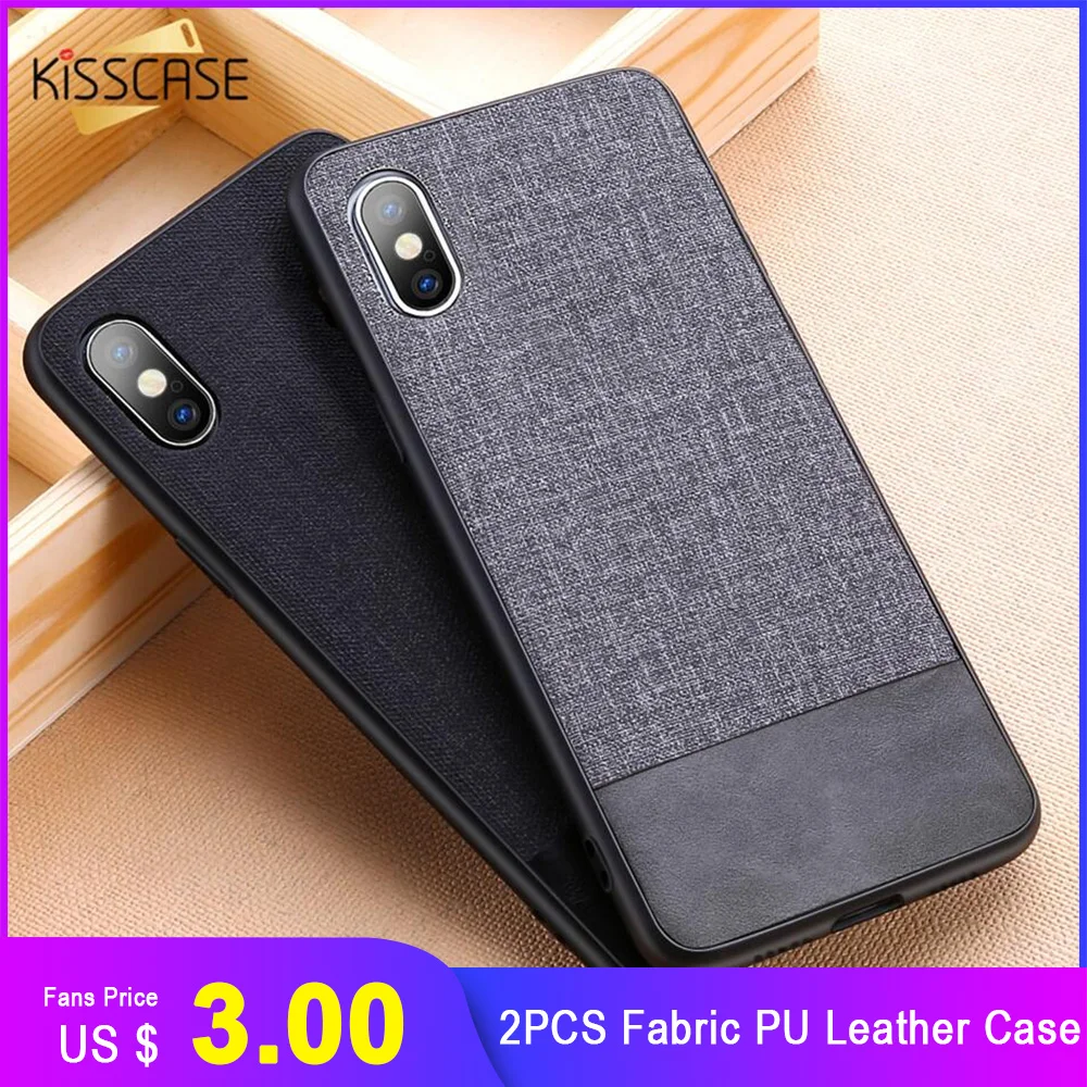 

KISSCASE 2 PCS Fabric PU Leather Case For iPhone XS Max XR XS X 6S 6 7 8 Plus Retro Cloth Case For iPhone 11 Pro Max 11 Pro 11