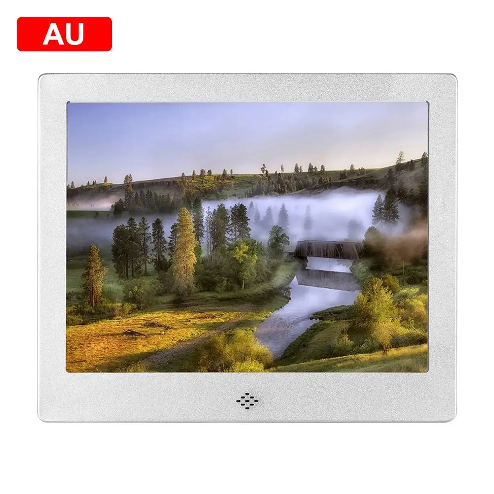 Цифровая фоторамка электронный альбом 4:3 светодиодный экран Поддержка 32 Гб sd-карта цифровой календарь фото кронштейн подарок - Цвет: Silver