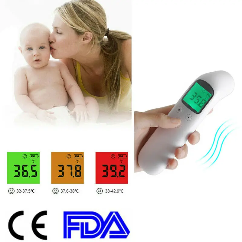 LCD Digital Non-contact IR Infrared Thermometer Forehead Body Temperature Meter