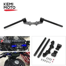 KEMiMOTO для YAMAHA MT-07 FZ-07 MT07 аксессуары для мотоциклов регулируемые Рули Ручка Бар с зажимом комплект MT 07