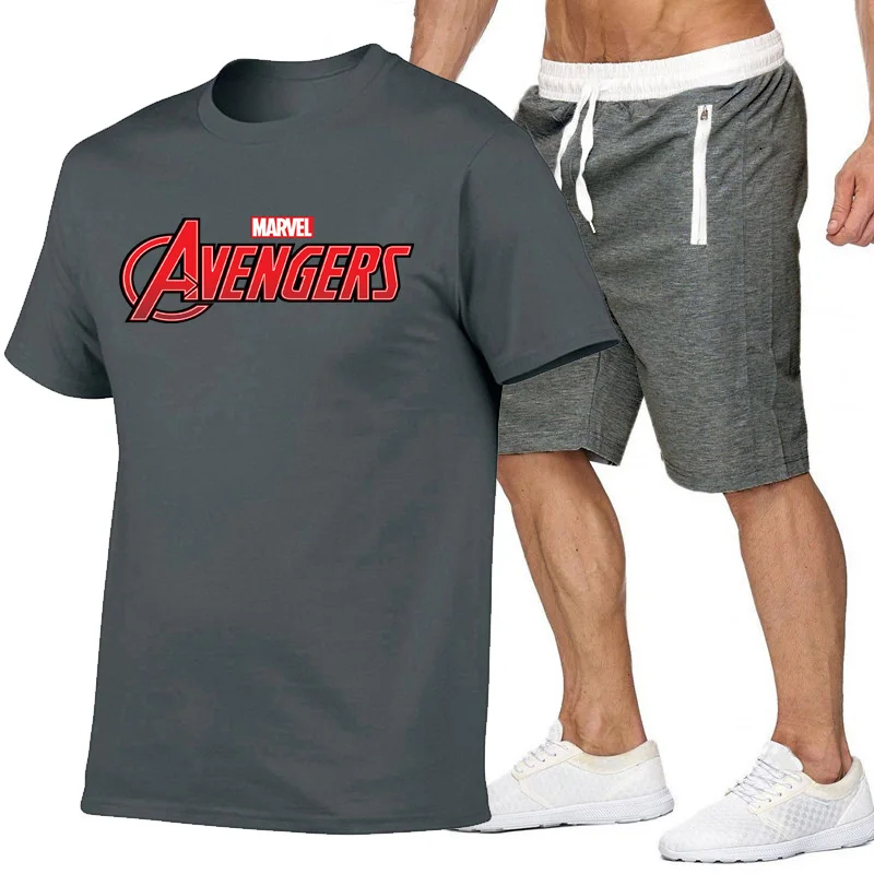 4 Новинка Лето Мужская модная футболка с короткими рукавами+ шорты костюм мужская летняя футболка спортивная футболка мужской костюм - Цвет: 4
