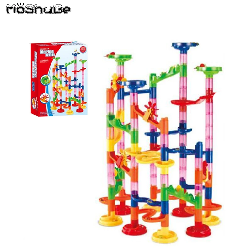 105PCS DIY Construction Marbles Race Run 3D Maze Balls Track Building Block Pipe Children Gifts Baby Child Early Educational Toy | Игрушки и