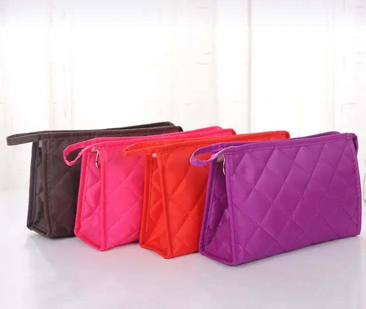 

200pcs Rhombus Design Zip Closure Make Up Cosmetic Bag Pocket With Mirror Can Customize Colors Small Size#36804