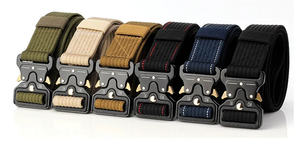 New Mens Tactical Belt Military Nylon Belt Outdoor multifunctional Training Belt Combat Belts Sturdy Waistband