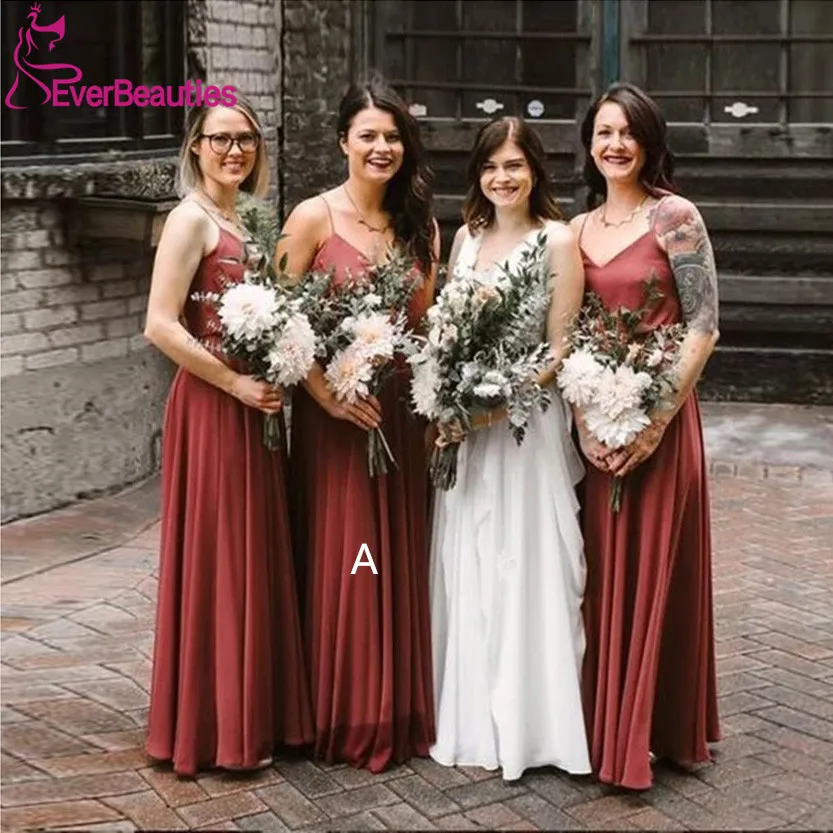 Элегантное длинное шифоновое платье для подружки невесты, Vestidos De Festa, свадебное платье для гостей на тонких бретельках, высокое качество, Vestido Longo