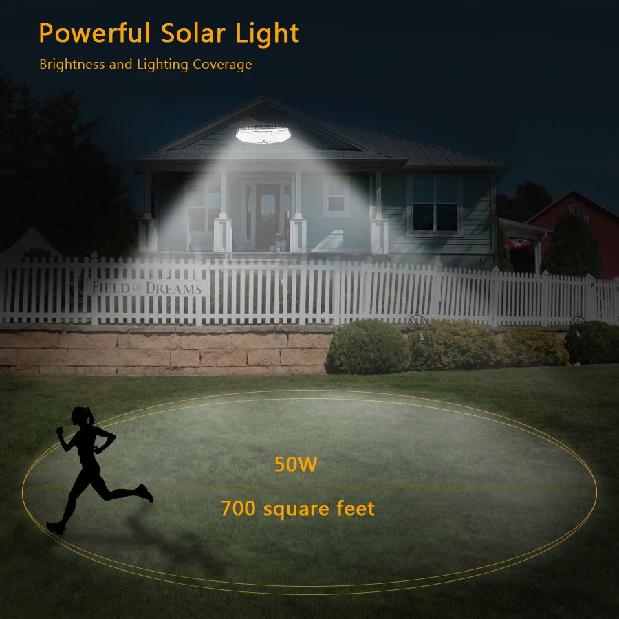 Solar Lamp 100 104 118 LED Solar Light Outdoor Powered Sunlight Waterproof PIR Motion Sensor Street Light for Garden Decoration (6)