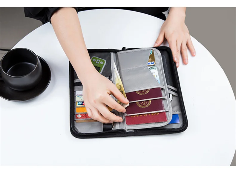 Многофункциональный паспортный чехол Rfid Противоугонная карта пакет Id пакет длинный дорожный бумажник с отделением для паспорта зажим TNT68