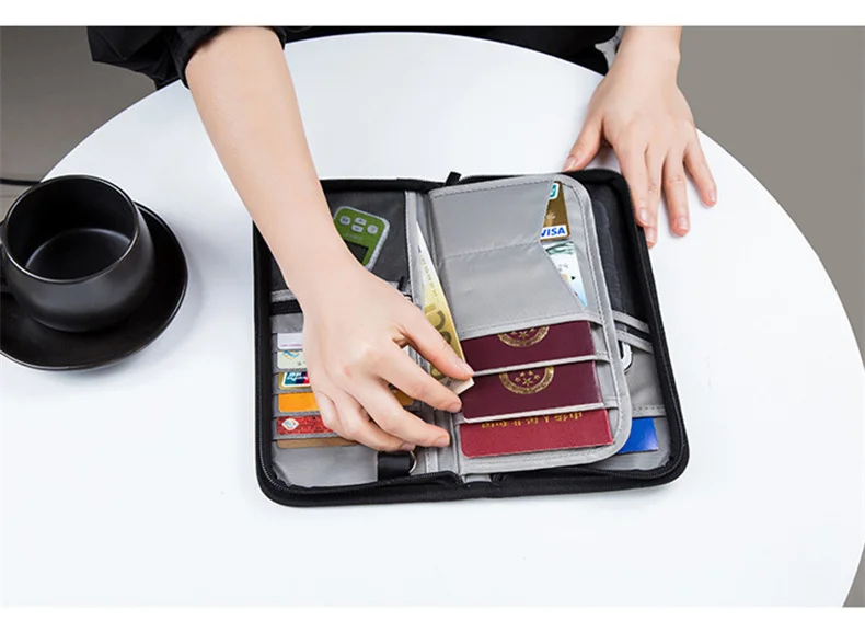  New Multi-Function Passport Package Rfid Anti-Theft Card Package Id Package Long Travel Passport Wallet Clip  TNT68 (4)
